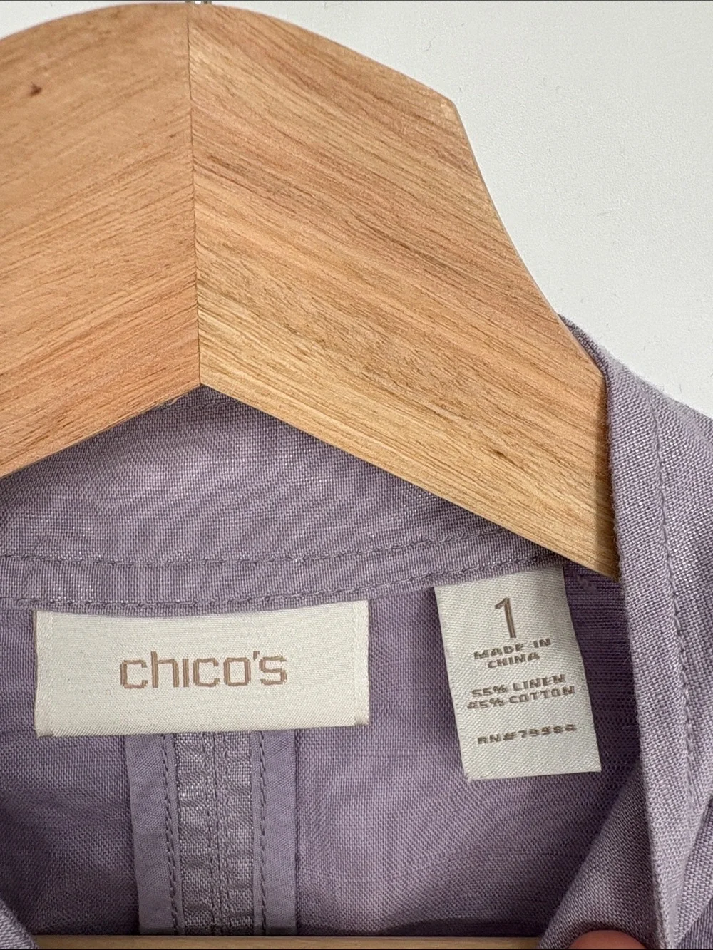 🐄 Chico's linen Lavender Button-Front Lightweight Jacket